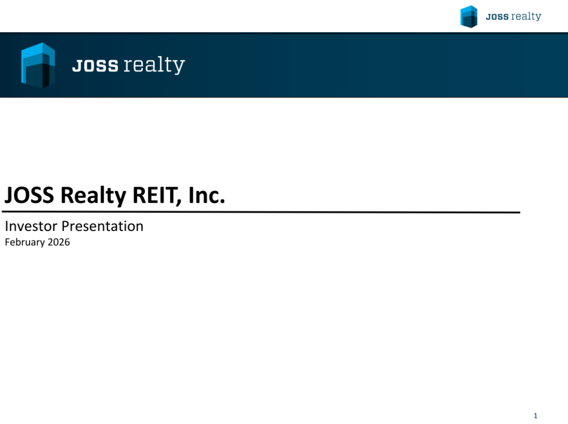 JOSS Realty REIT (JOSS) IPO deck